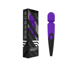  Velocity Waterproof 10 Speed Silicone Wireless Therapeutic Massager Wand (Midnight Purple)